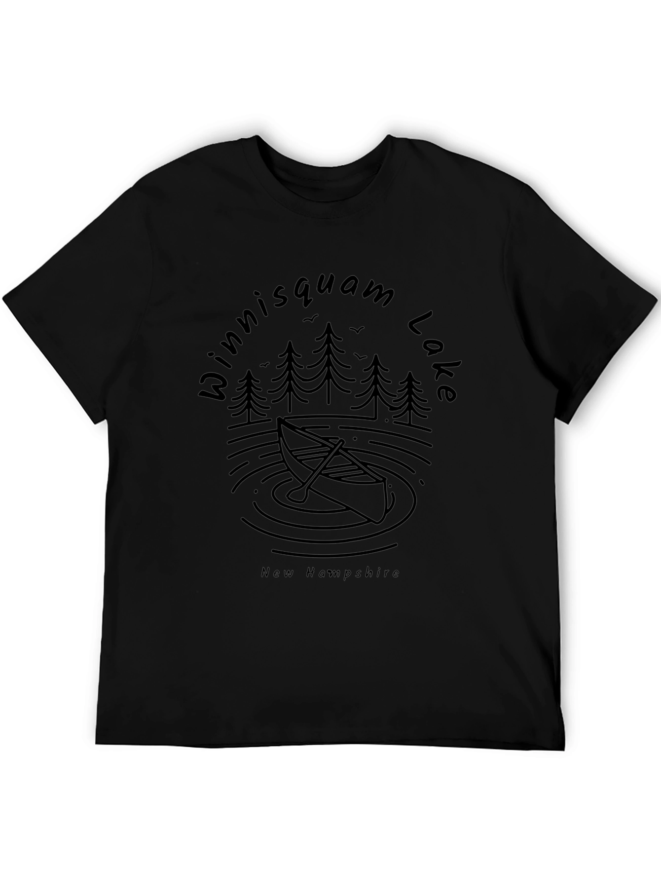Camiseta Negra Winniisquam Lake New Hampshire