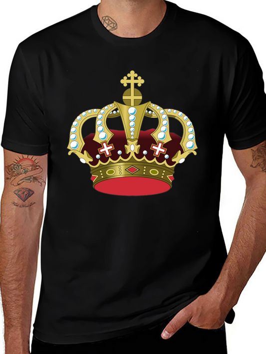 Camiseta Negra con Corona Real Dorada