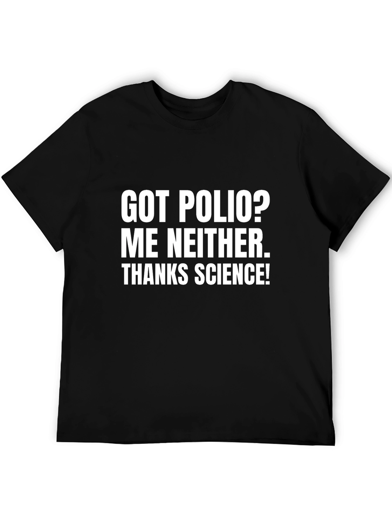 Camiseta Negra: ¡Sin Polio Gracias Ciencia!