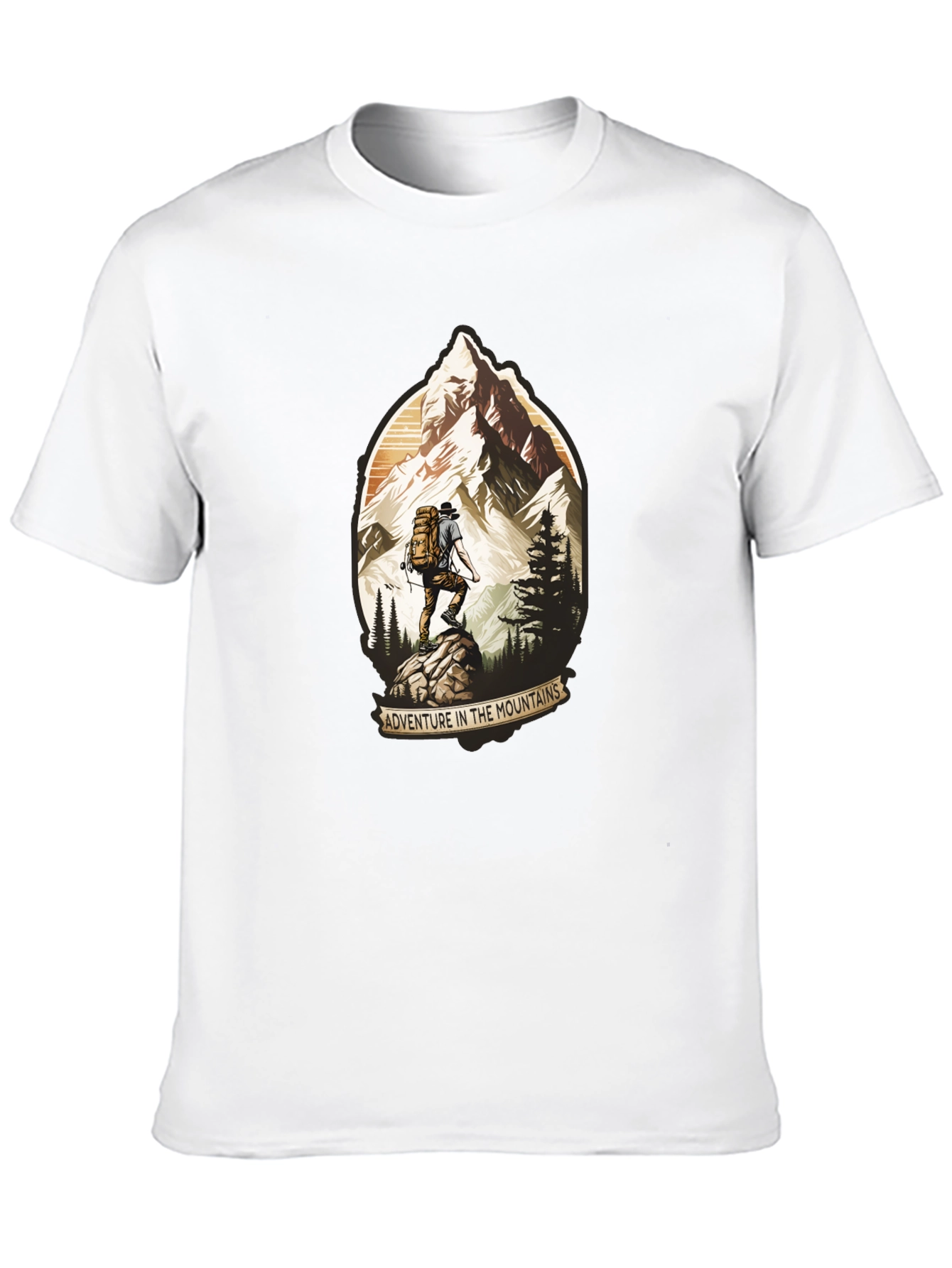 Camiseta Negra Aventura en las Montañas