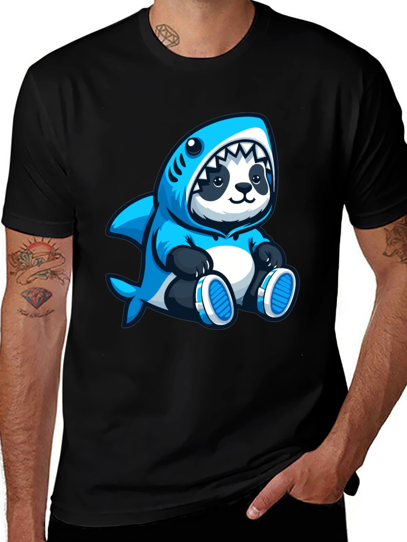 Camiseta Panda Tiburón - Diseño Original y Divertido