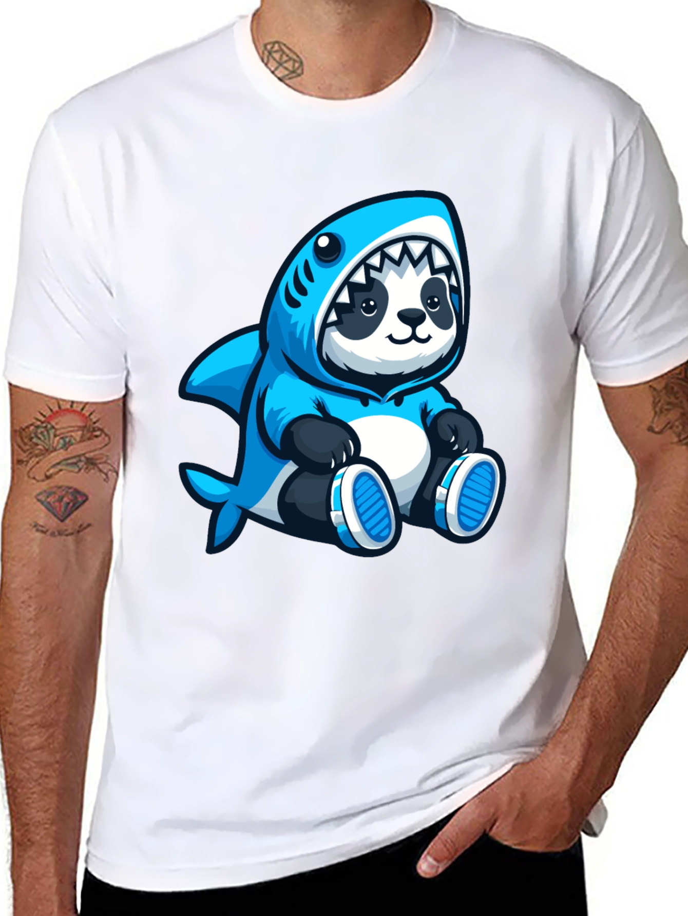 Camiseta Panda Tiburón - Diseño Original y Divertido