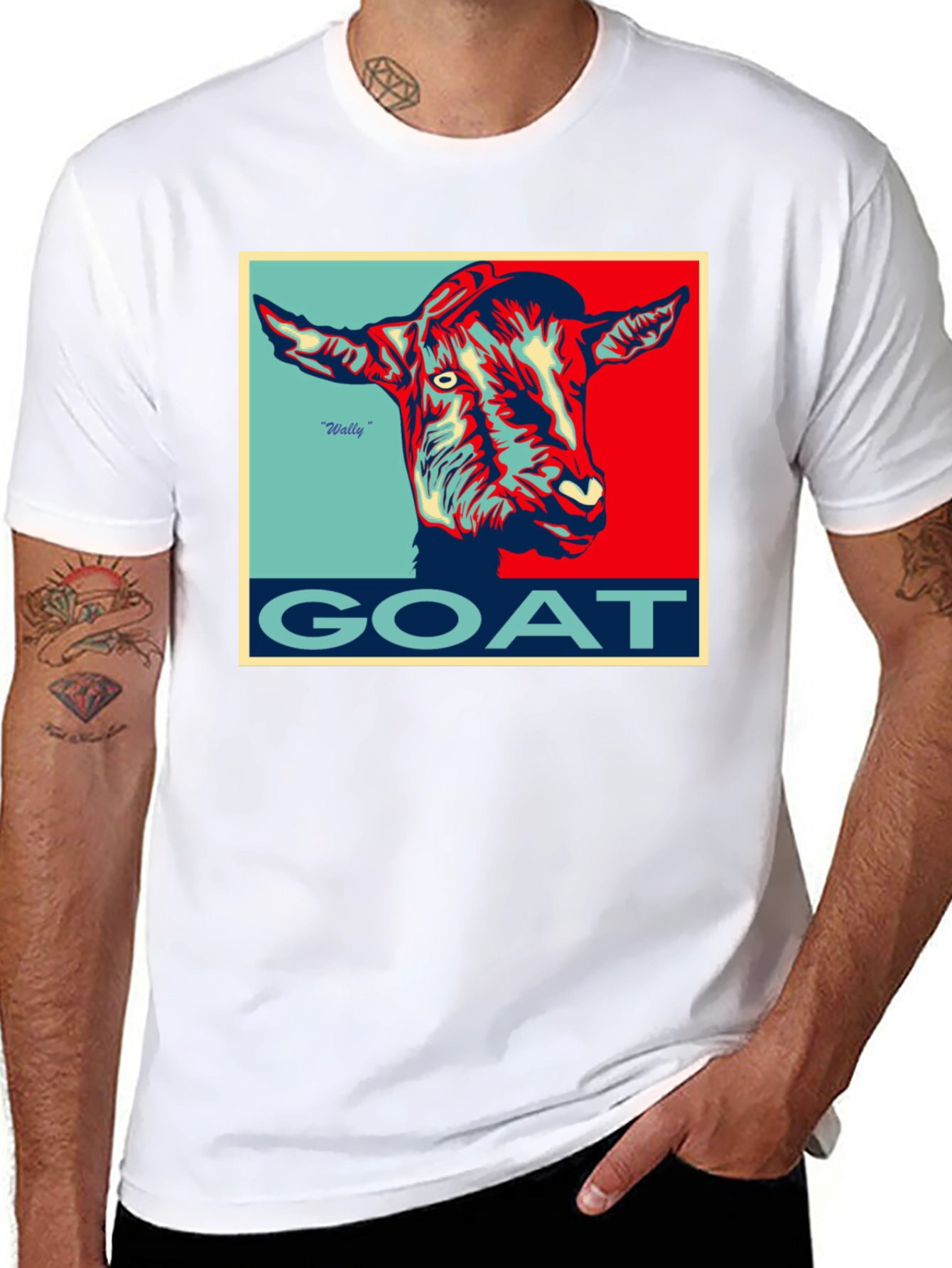 Camiseta Hombre GOAT Diseño Gráfico Único