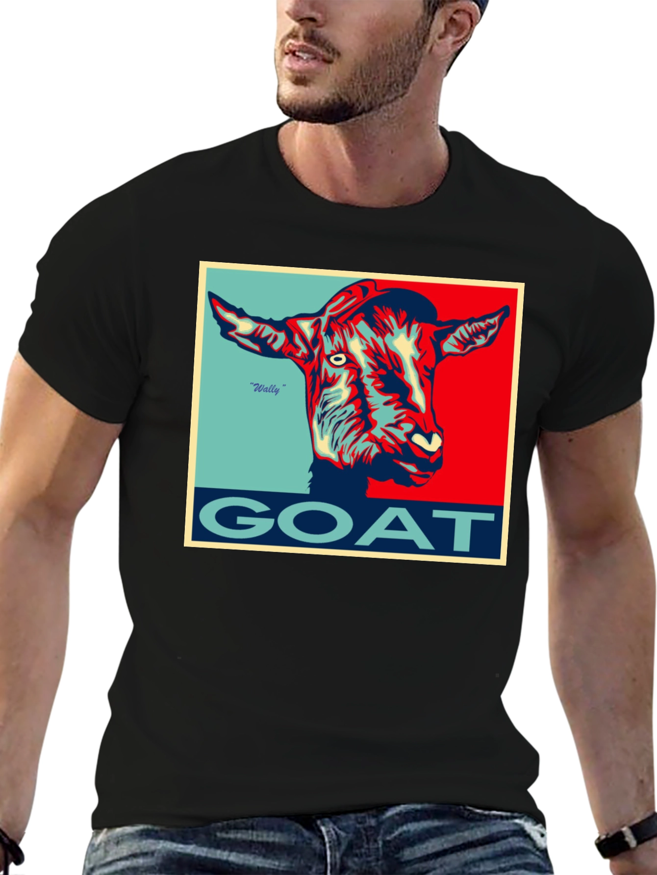 Camiseta Hombre GOAT Diseño Gráfico Único
