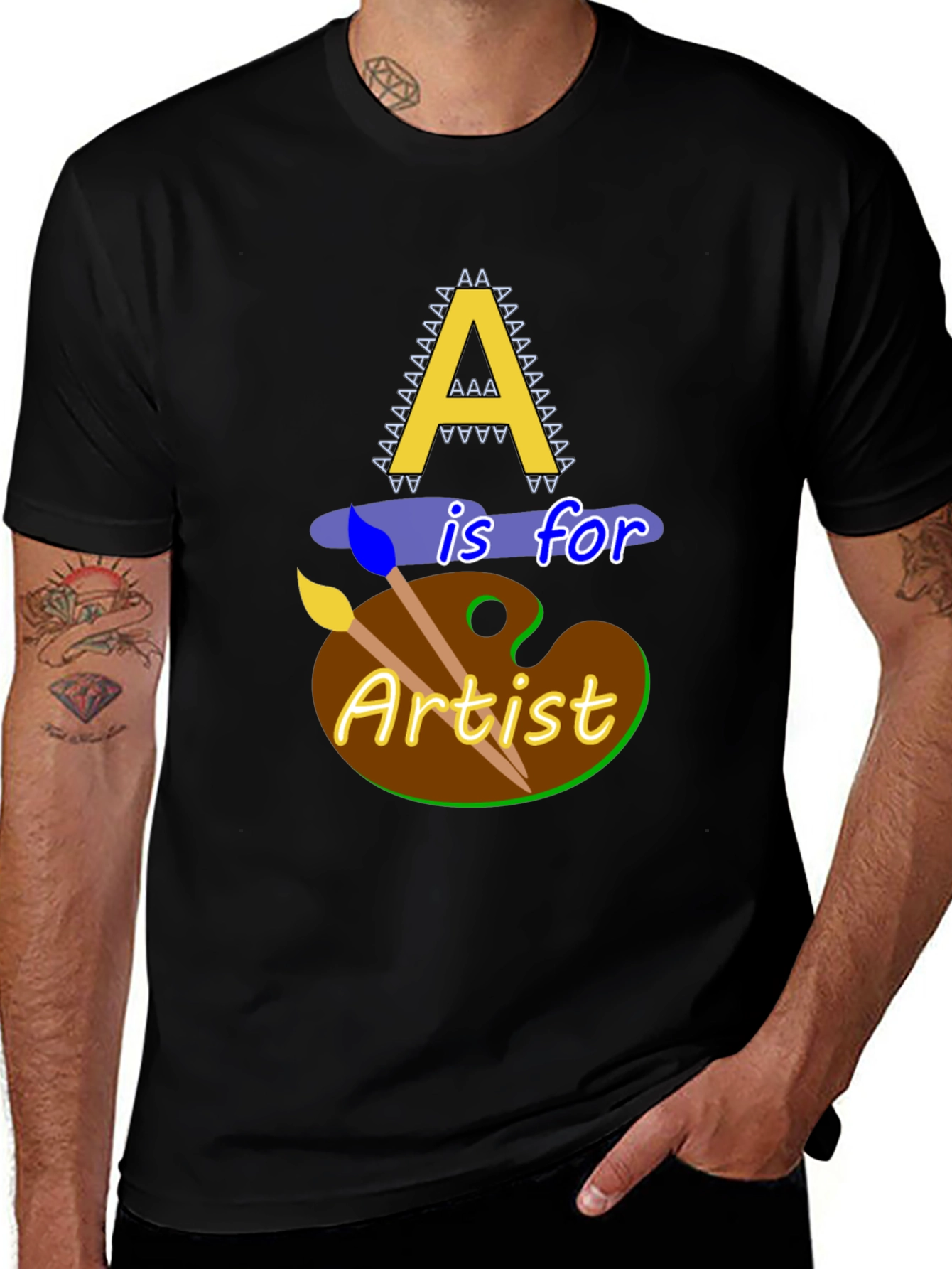 Camiseta Negra A es para Artista Diseño Original