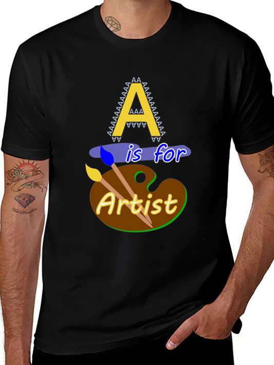 Camiseta Negra A es para Artista Diseño Original
