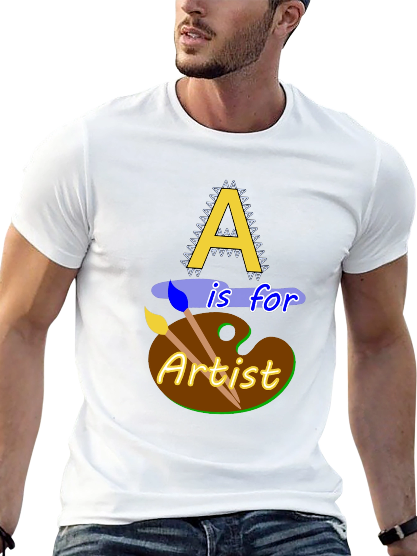 Camiseta Negra A es para Artista Diseño Original