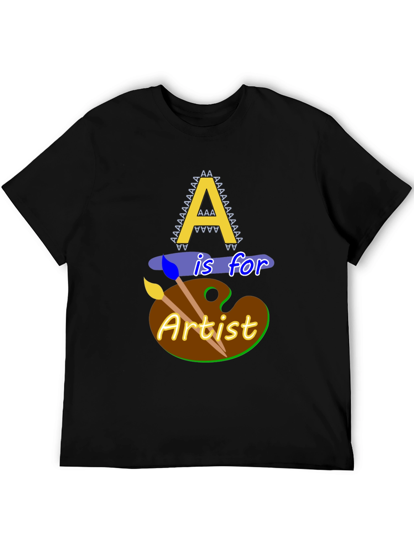 Camiseta Negra A es para Artista Diseño Original