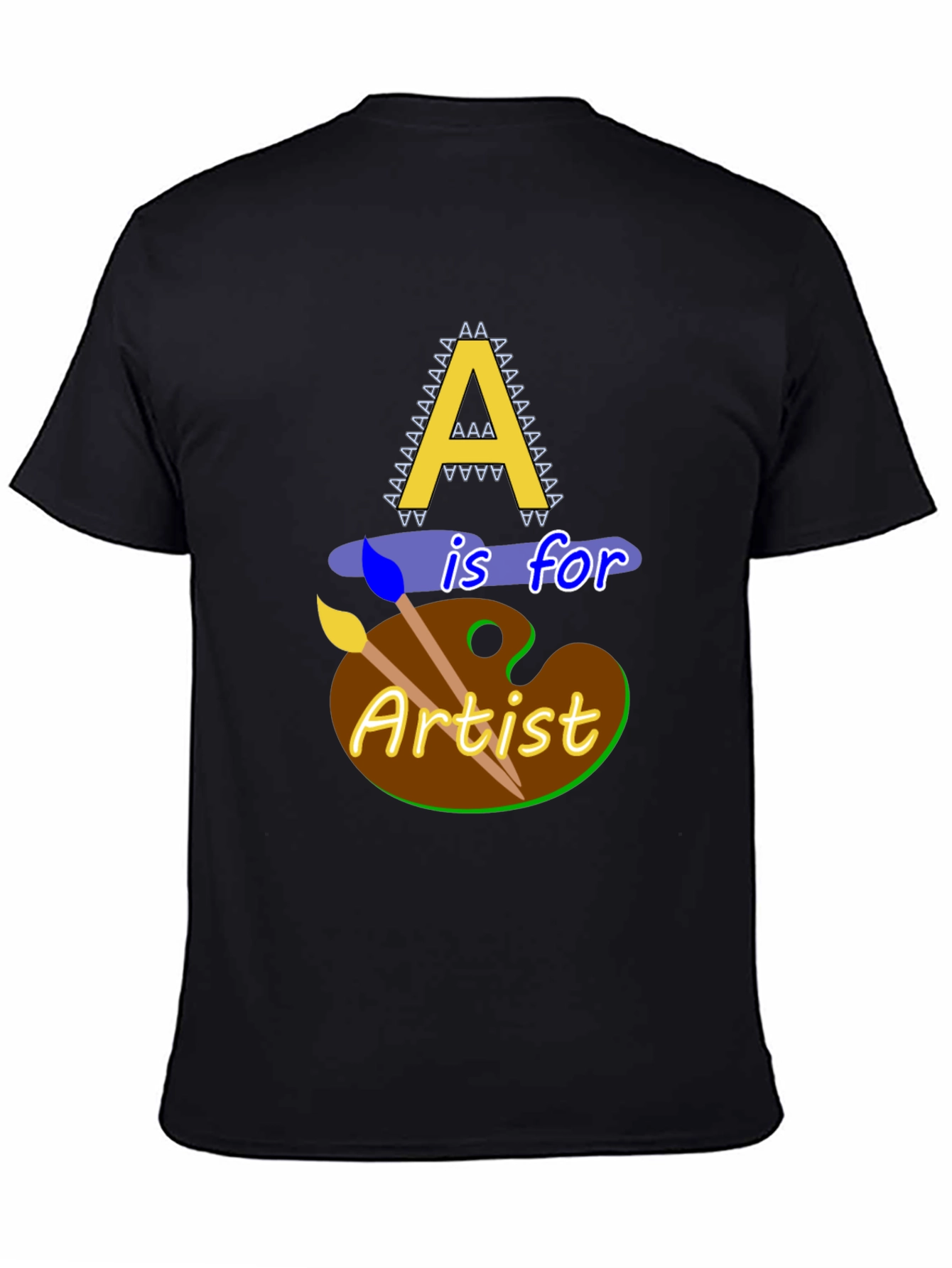 Camiseta Negra A es para Artista Diseño Original