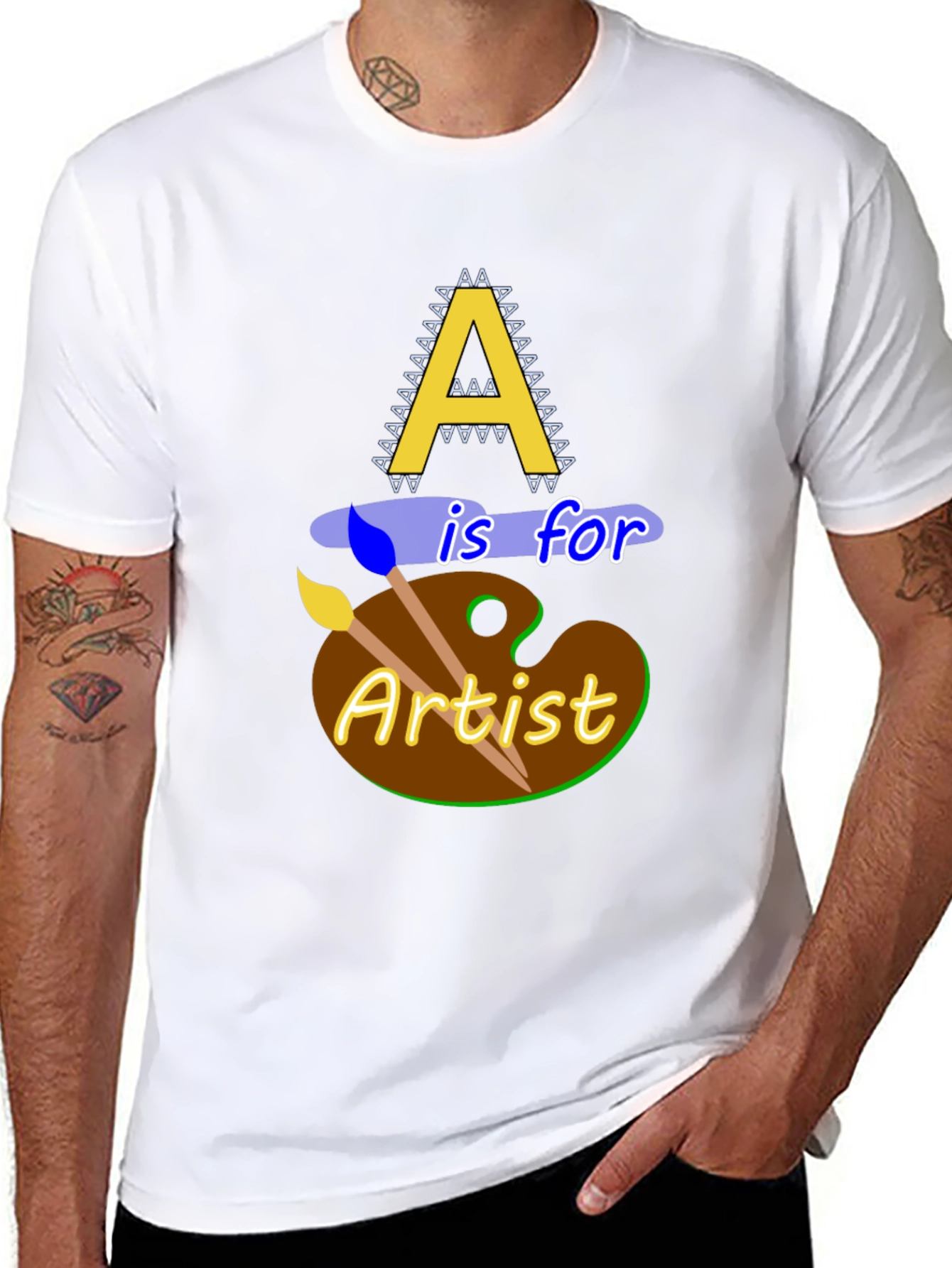 Camiseta Negra A es para Artista Diseño Original