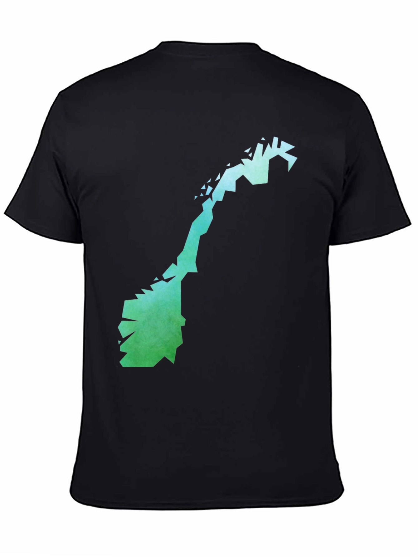 Camiseta Negra con Diseño Abstracto de Noruega