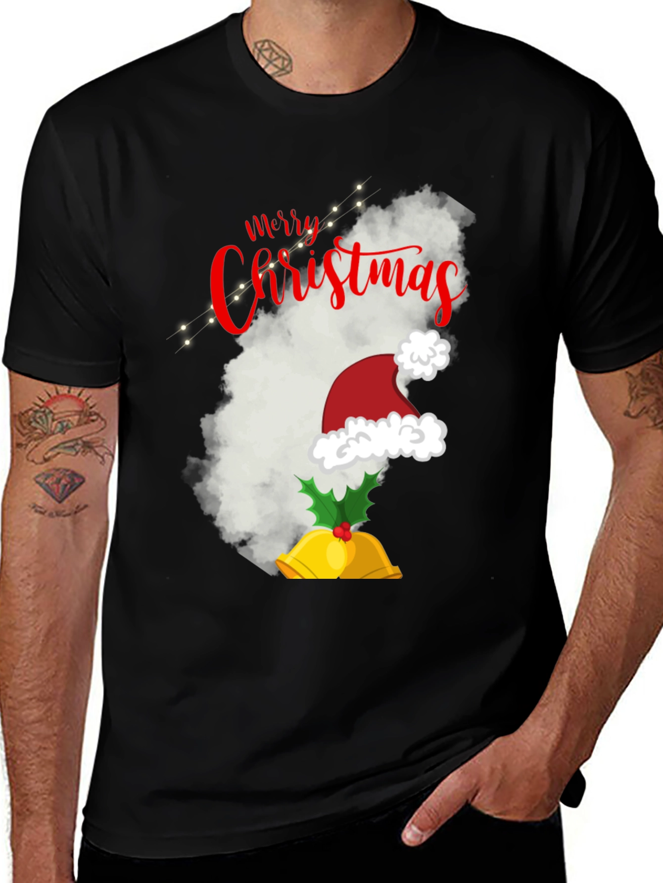 Camiseta Navideña Negra Merry Christmas