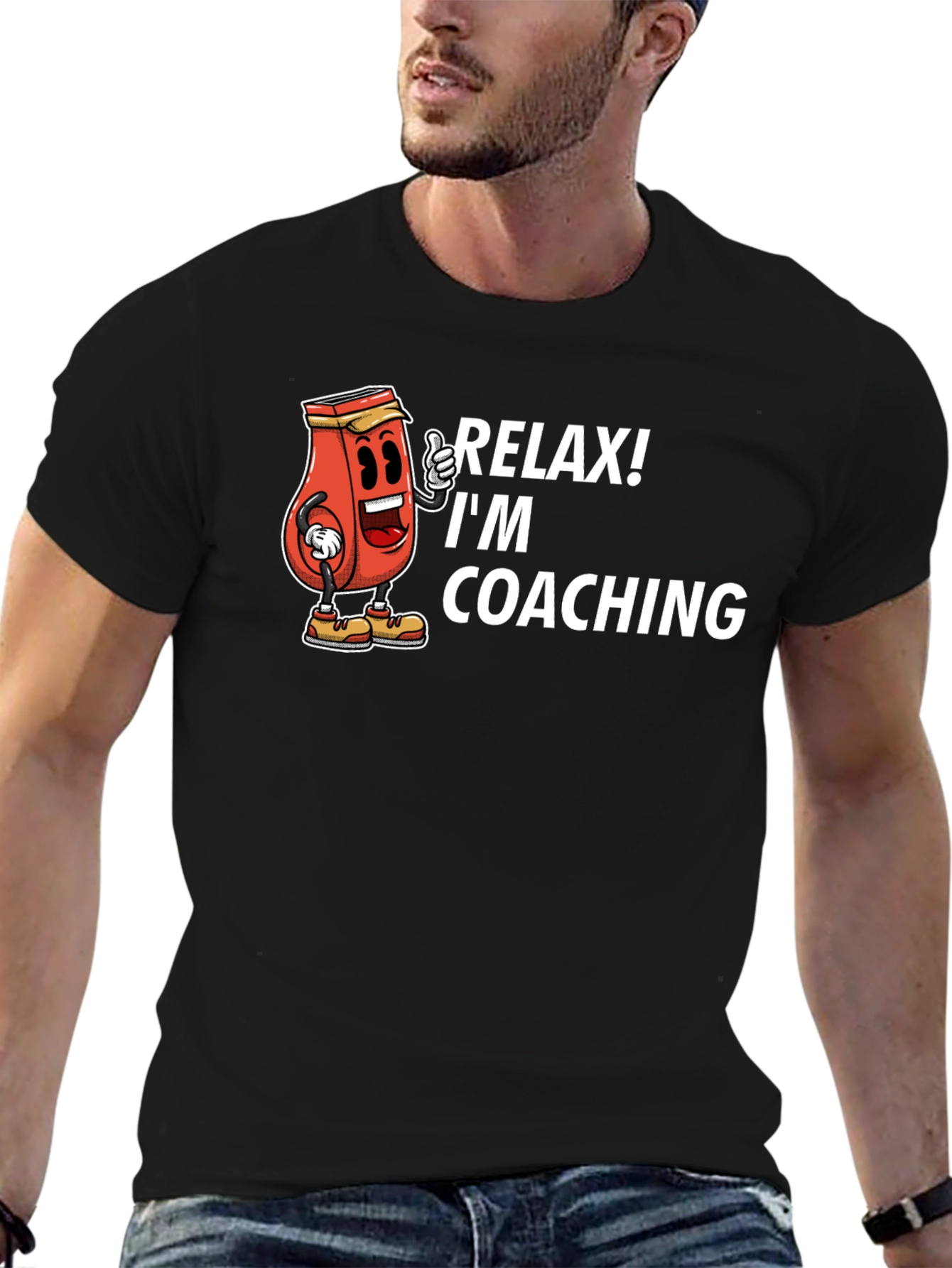 Camiseta Negra Relax! Im Coaching