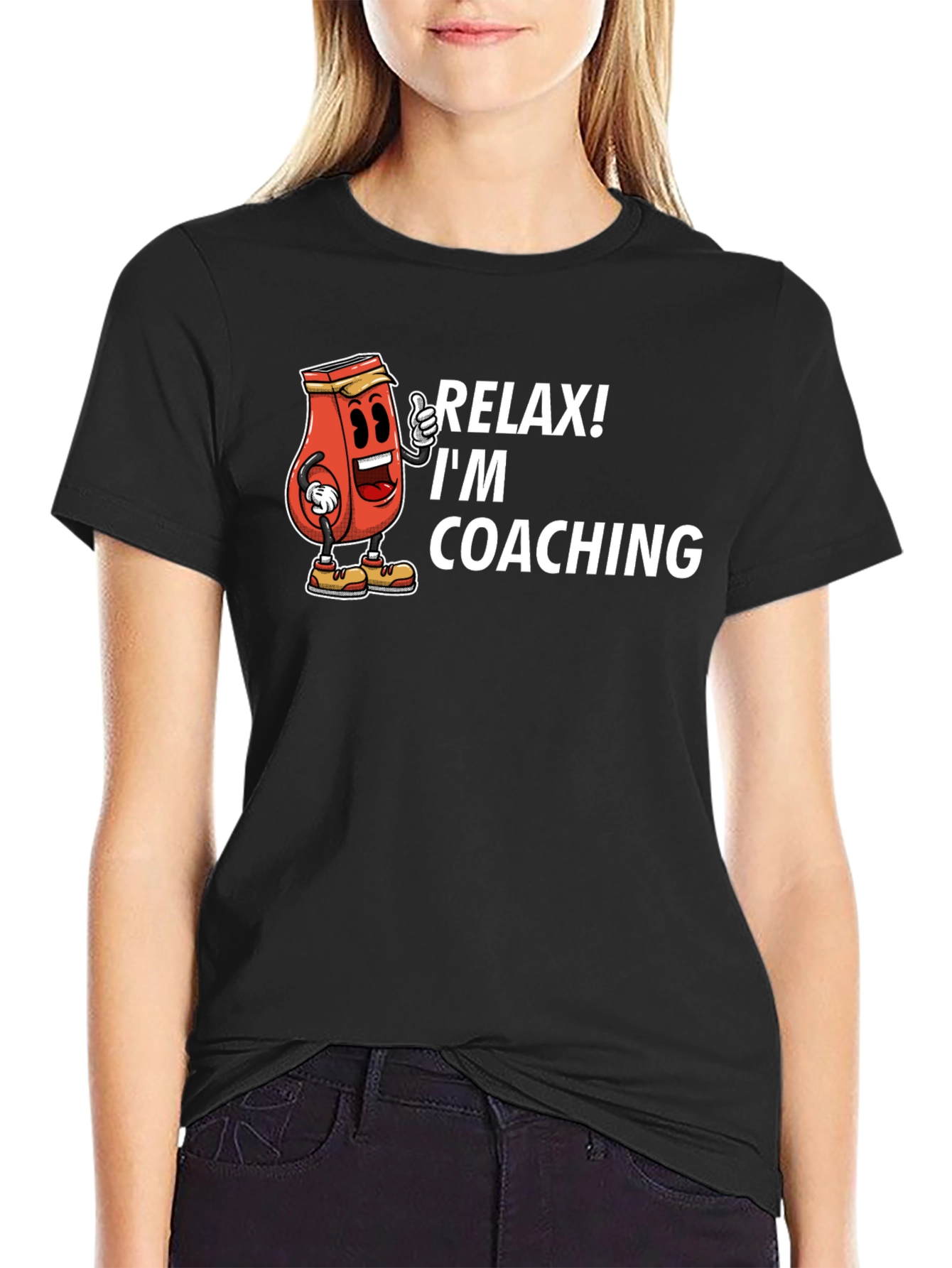 Camiseta Negra Relax! Im Coaching