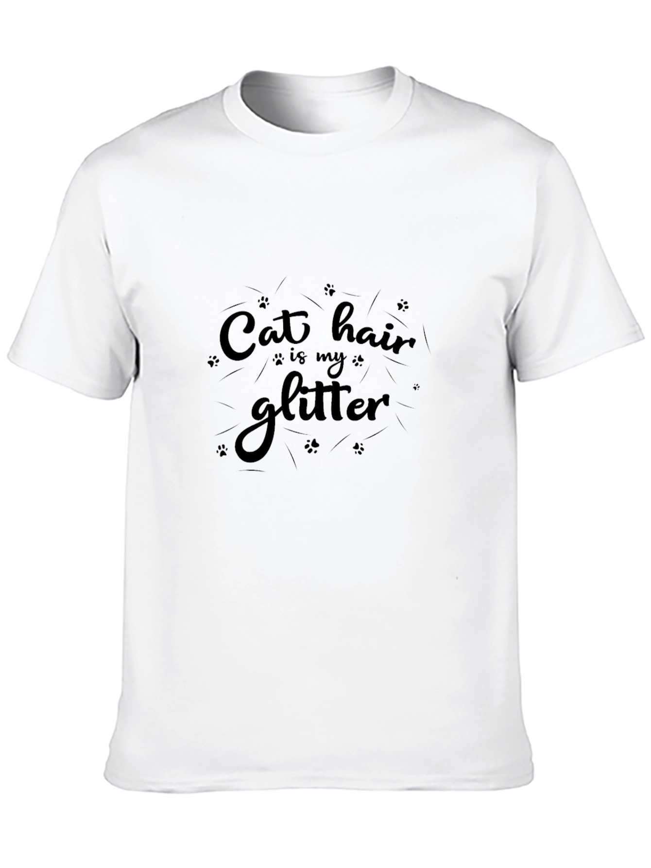 Camiseta Negra Cat Hair is My Glitter