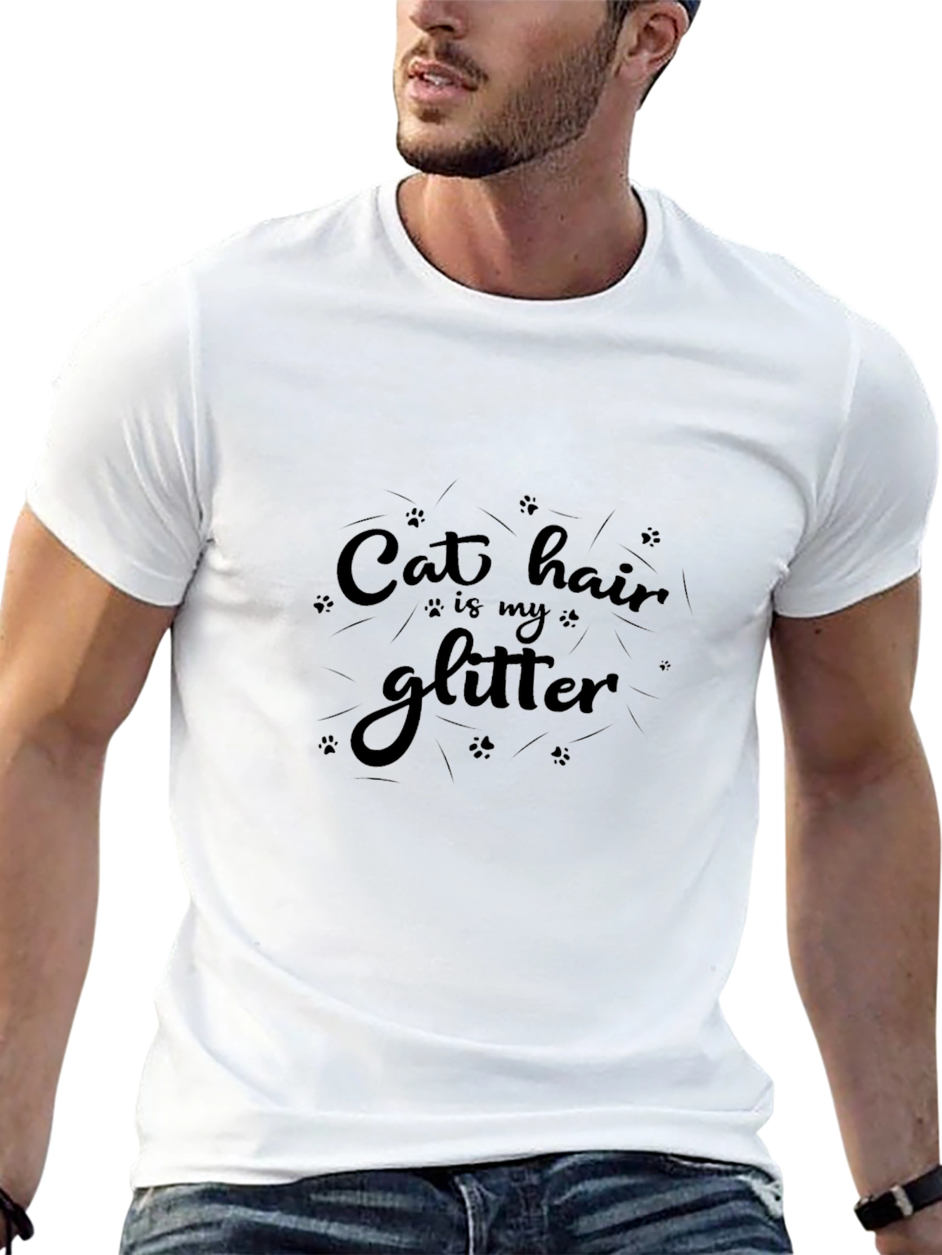 Camiseta Negra Cat Hair is My Glitter