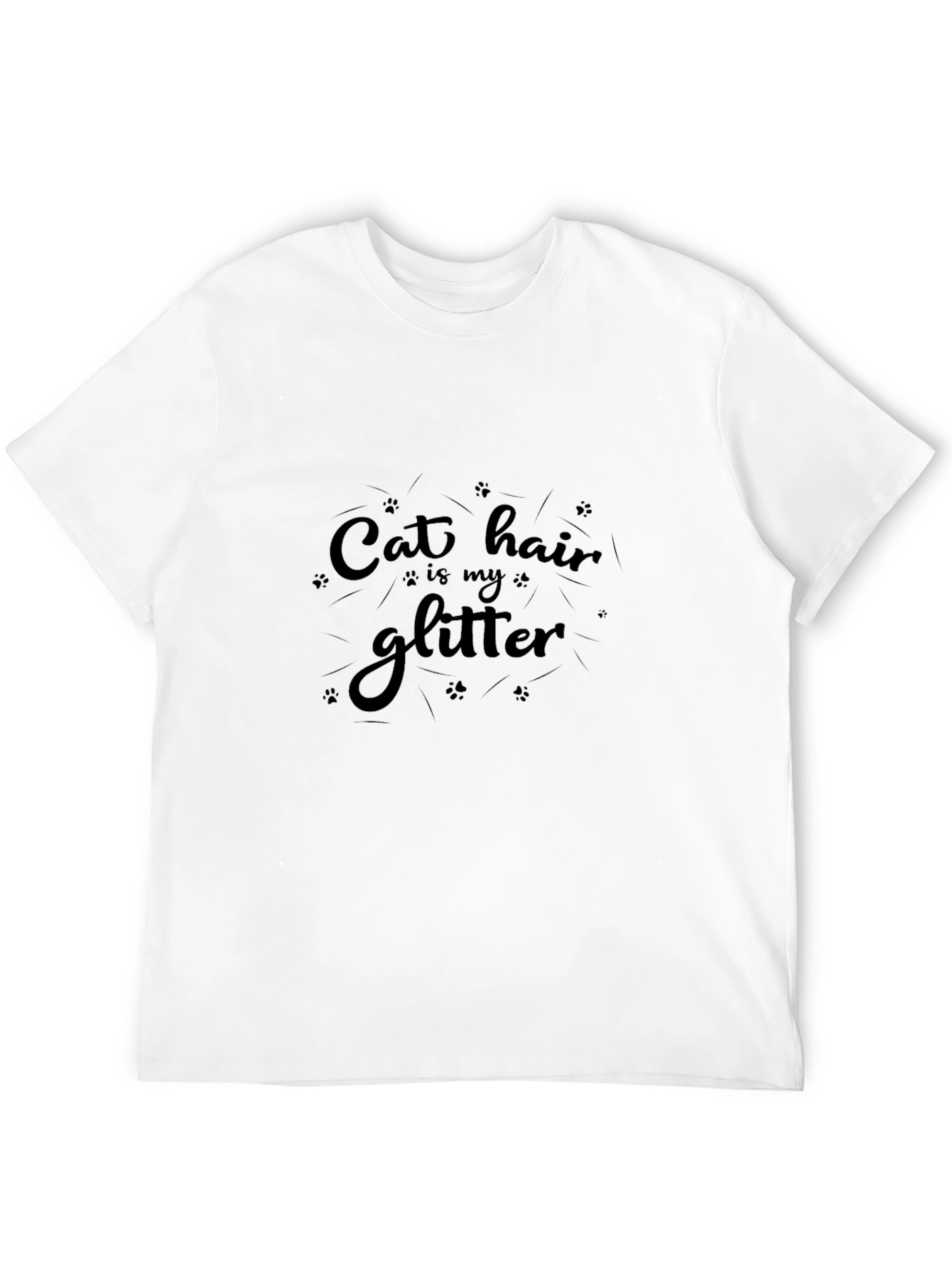 Camiseta Negra Cat Hair is My Glitter