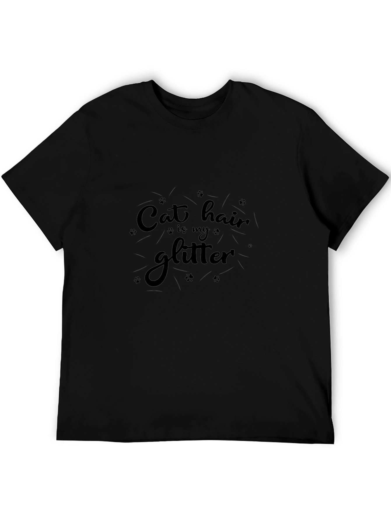 Camiseta Negra Cat Hair is My Glitter