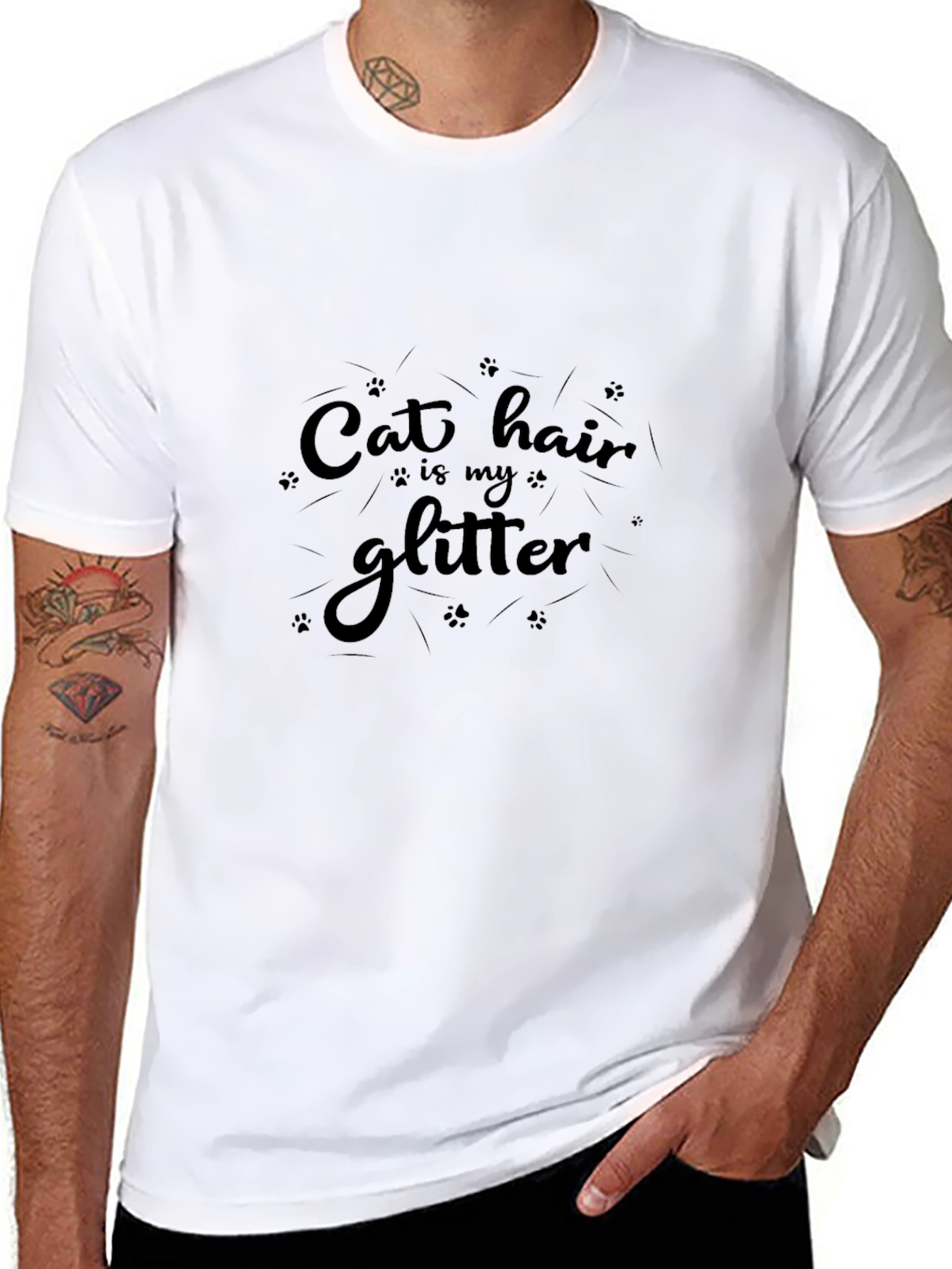 Camiseta Negra Cat Hair is My Glitter