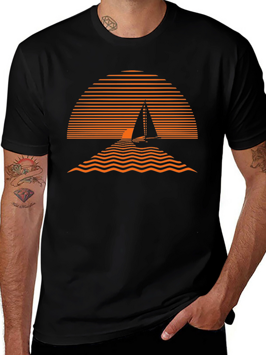 Camiseta Hombre Diseño Sunset Náutico