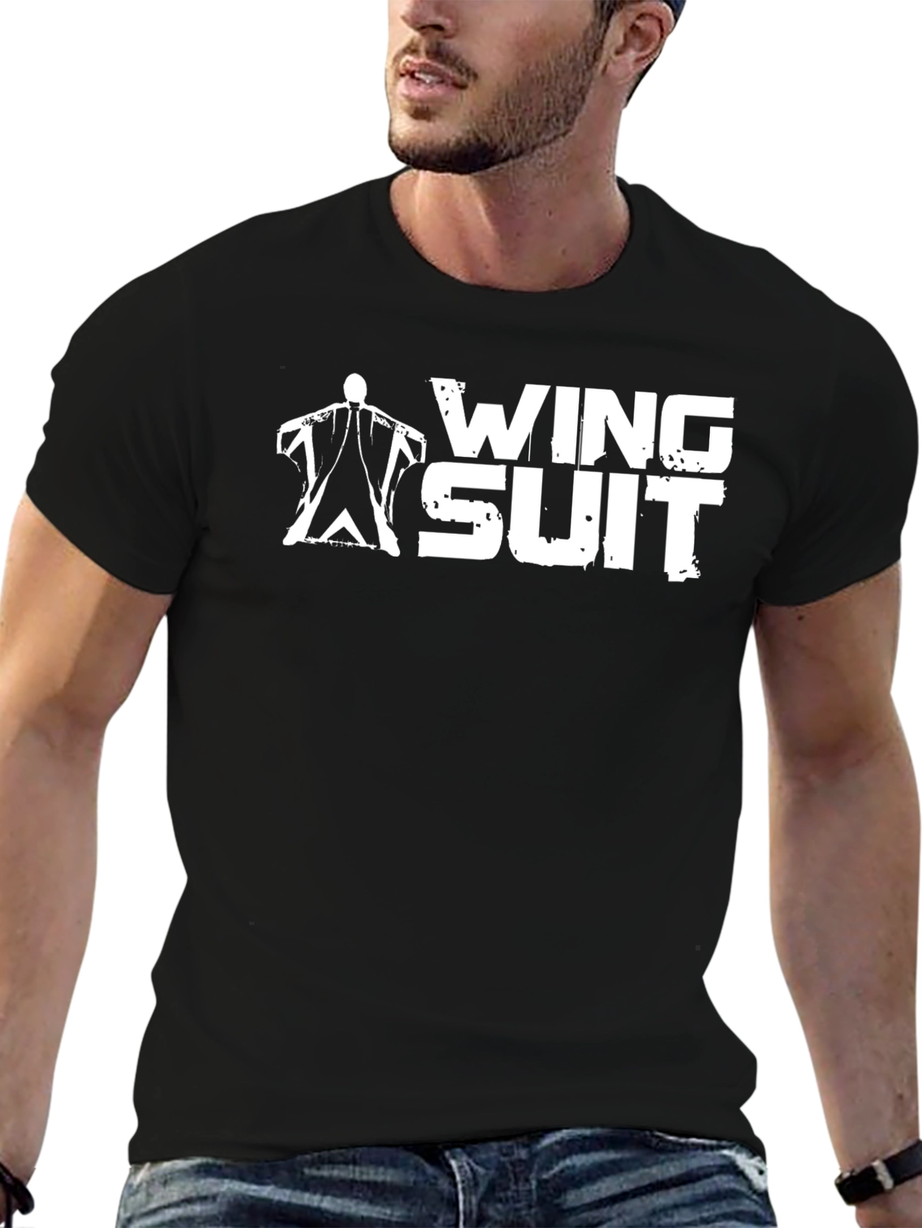 Camiseta Negra Wing Suit - Deportes Extremos