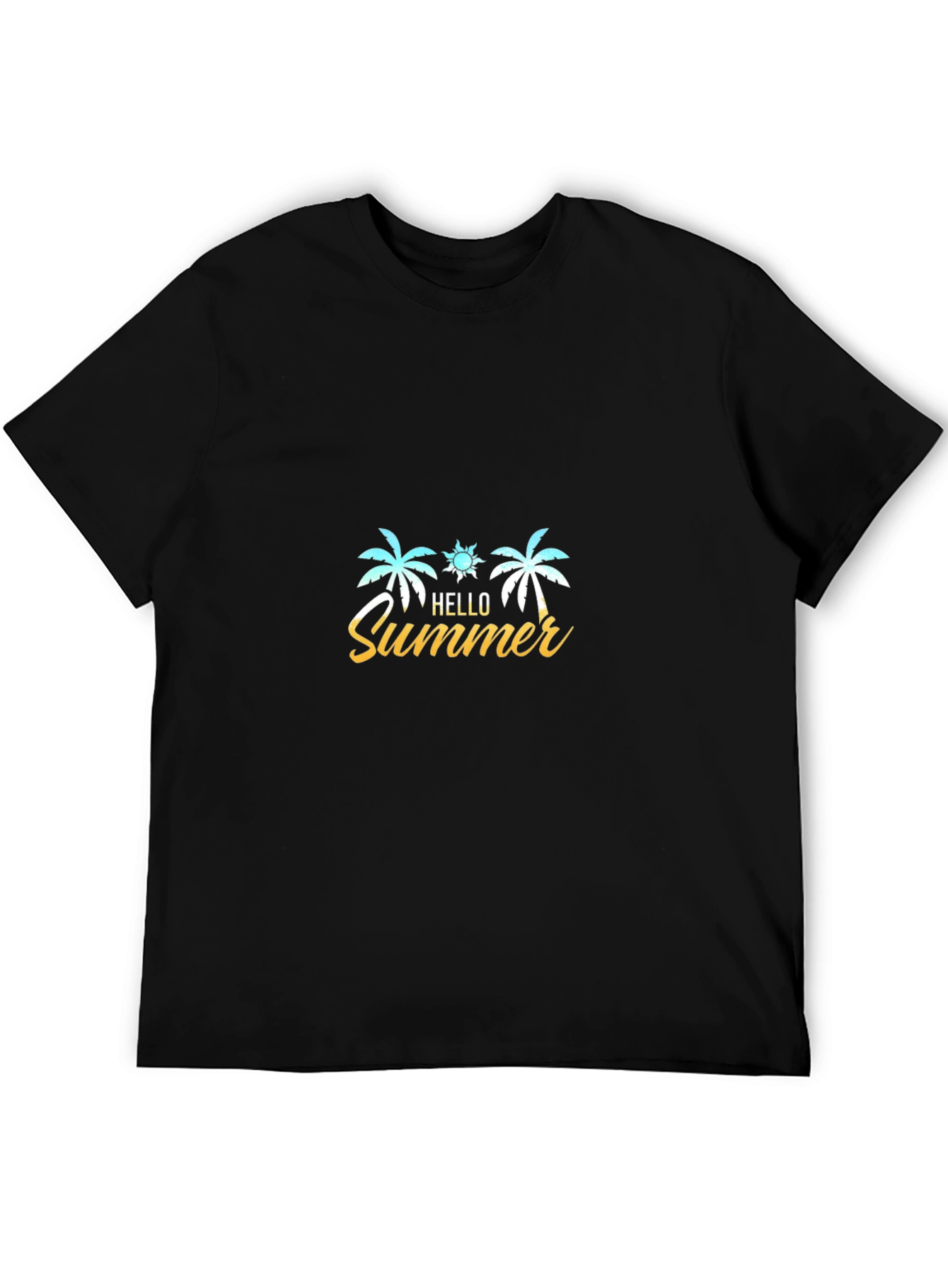 Camiseta Negra Verano Tropical