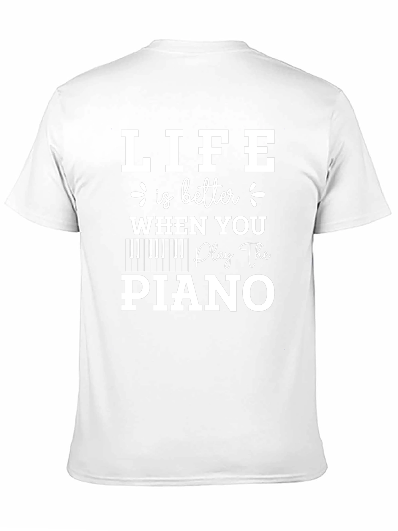 Camiseta Negra: La Vida es Mejor con Piano