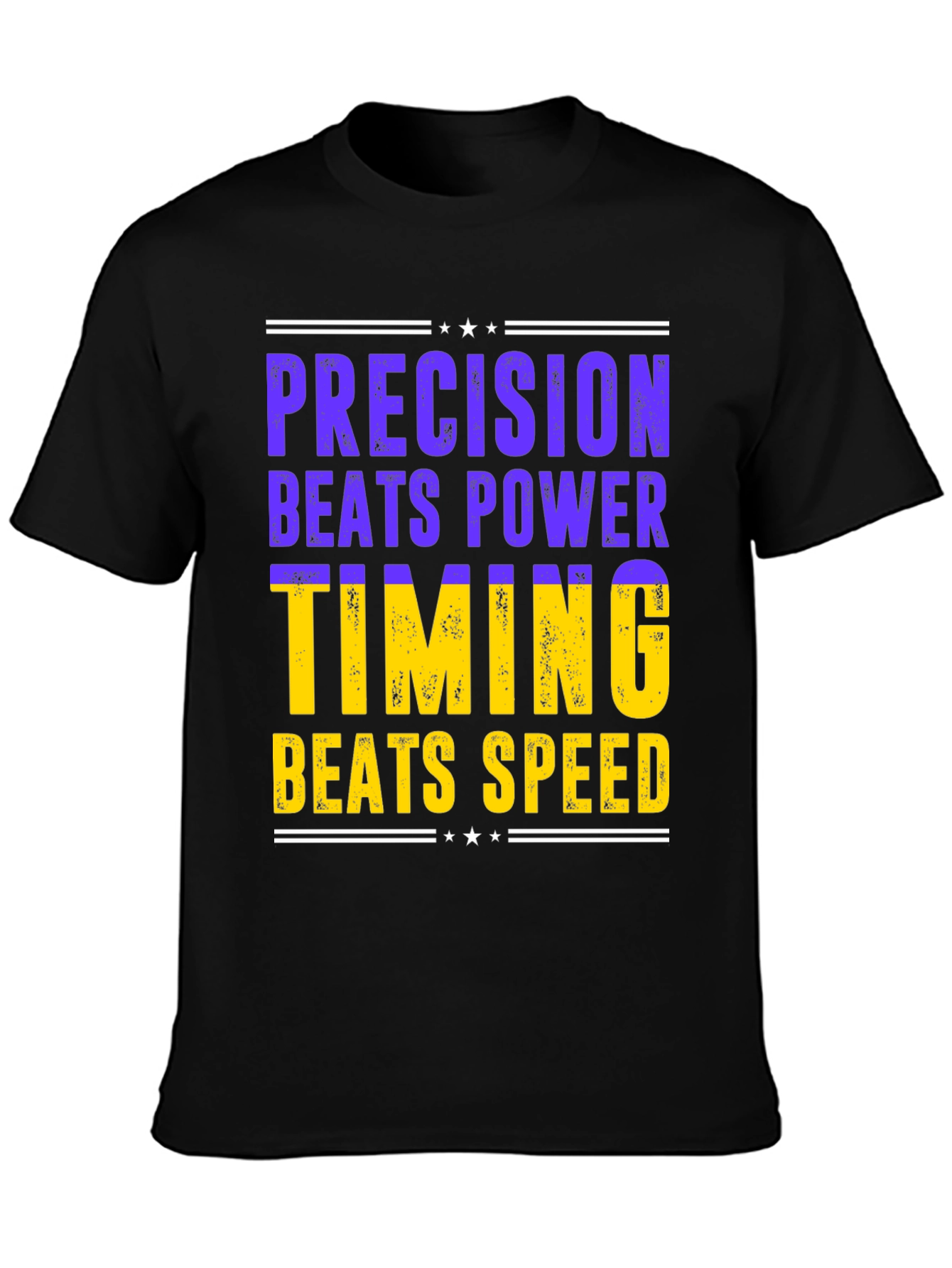 Camiseta Hombre: Precisión Vence Poder Timing Vence Velocidad