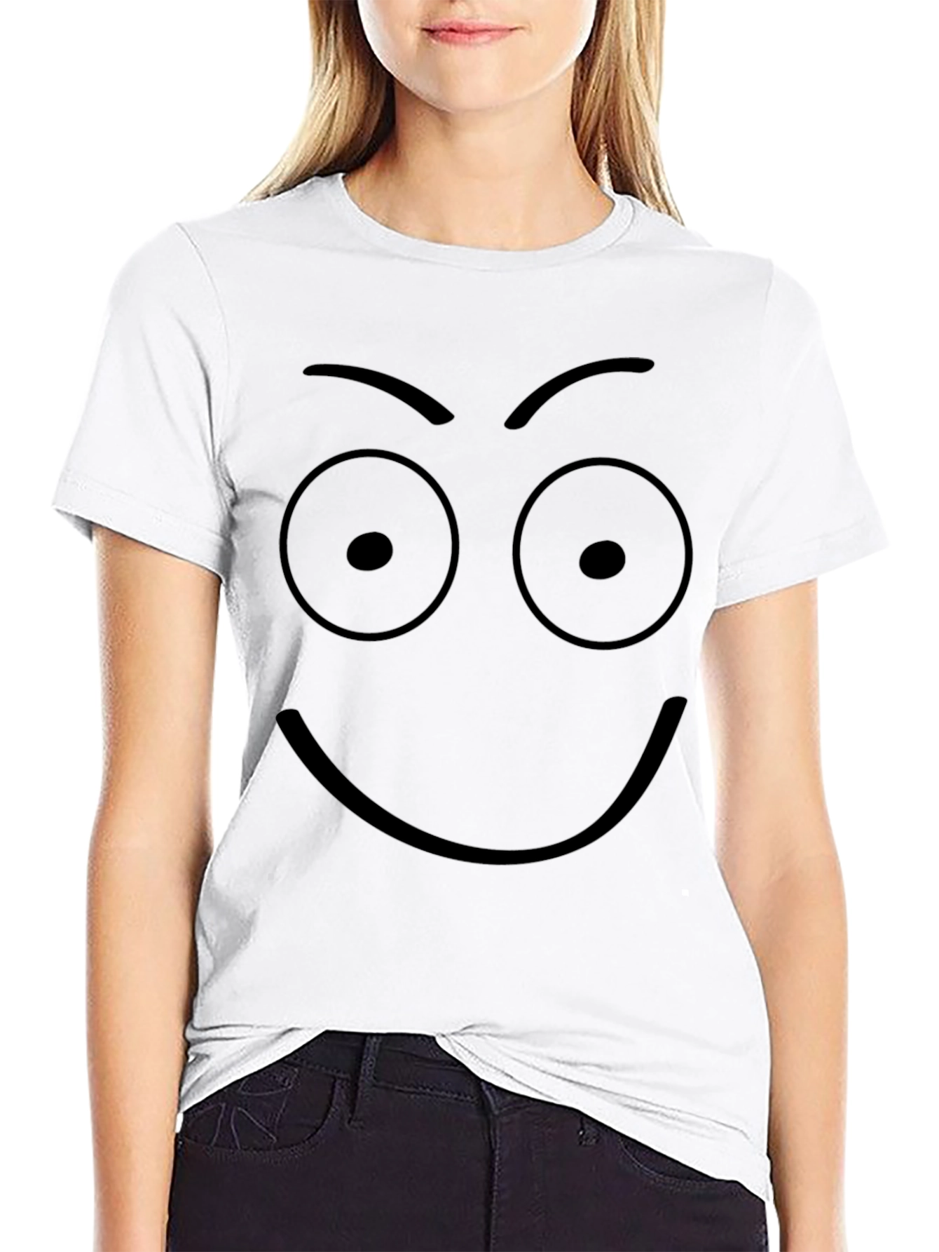Camiseta Negra con Cara Sonriente