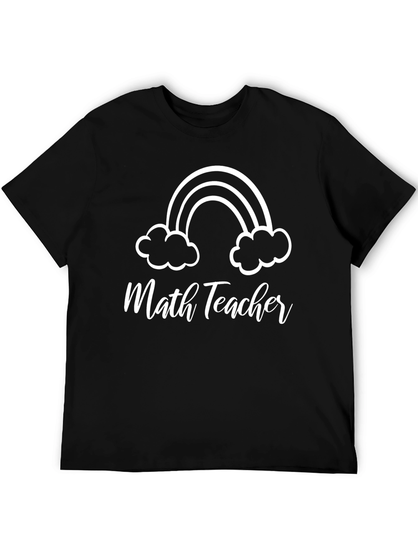 Camiseta Negra Math Teacher con Arcoíris