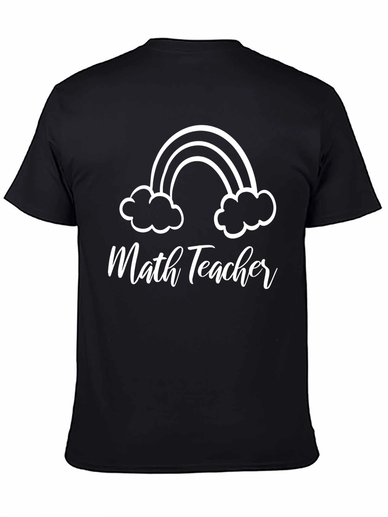 Camiseta Negra Math Teacher con Arcoíris