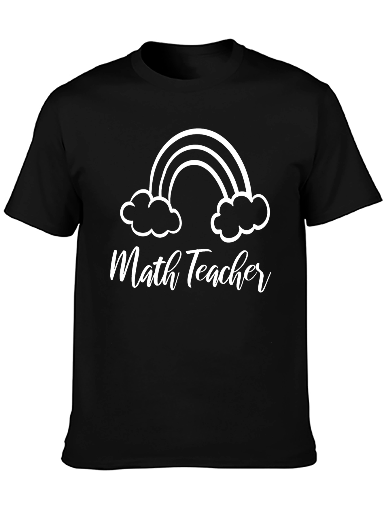 Camiseta Negra Math Teacher con Arcoíris