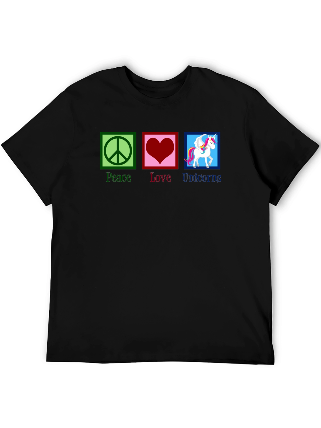 Camiseta Peace Love Unicorns para hombre