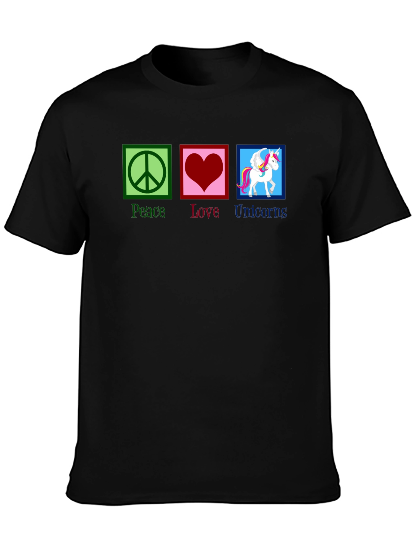 Camiseta Peace Love Unicorns para hombre