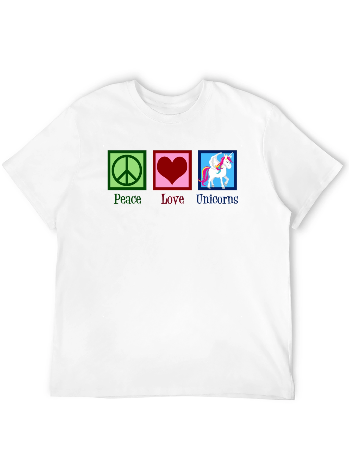 Camiseta Peace Love Unicorns para hombre