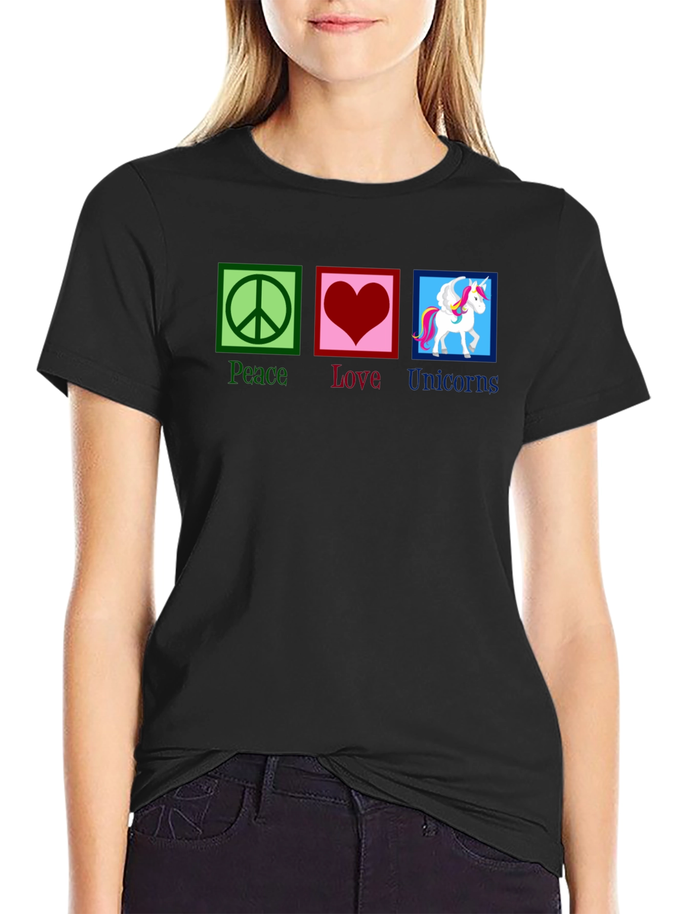 Camiseta Peace Love Unicorns para hombre