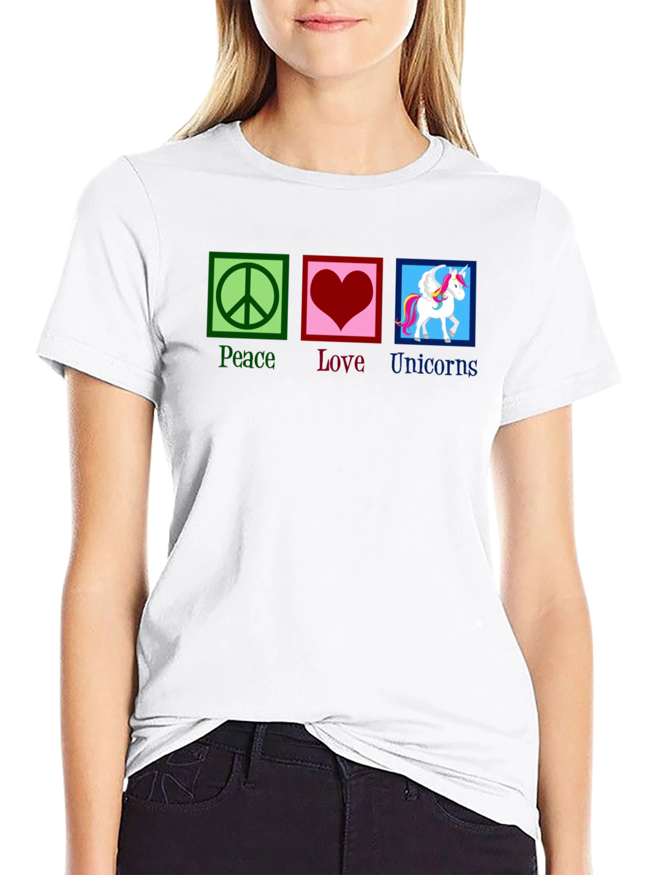 Camiseta Peace Love Unicorns para hombre