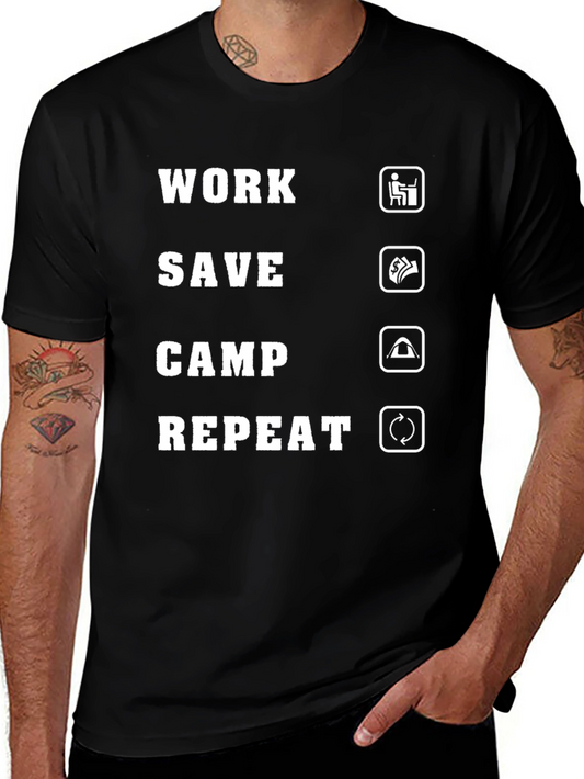 Camiseta Hombre Work Save Camp Repeat