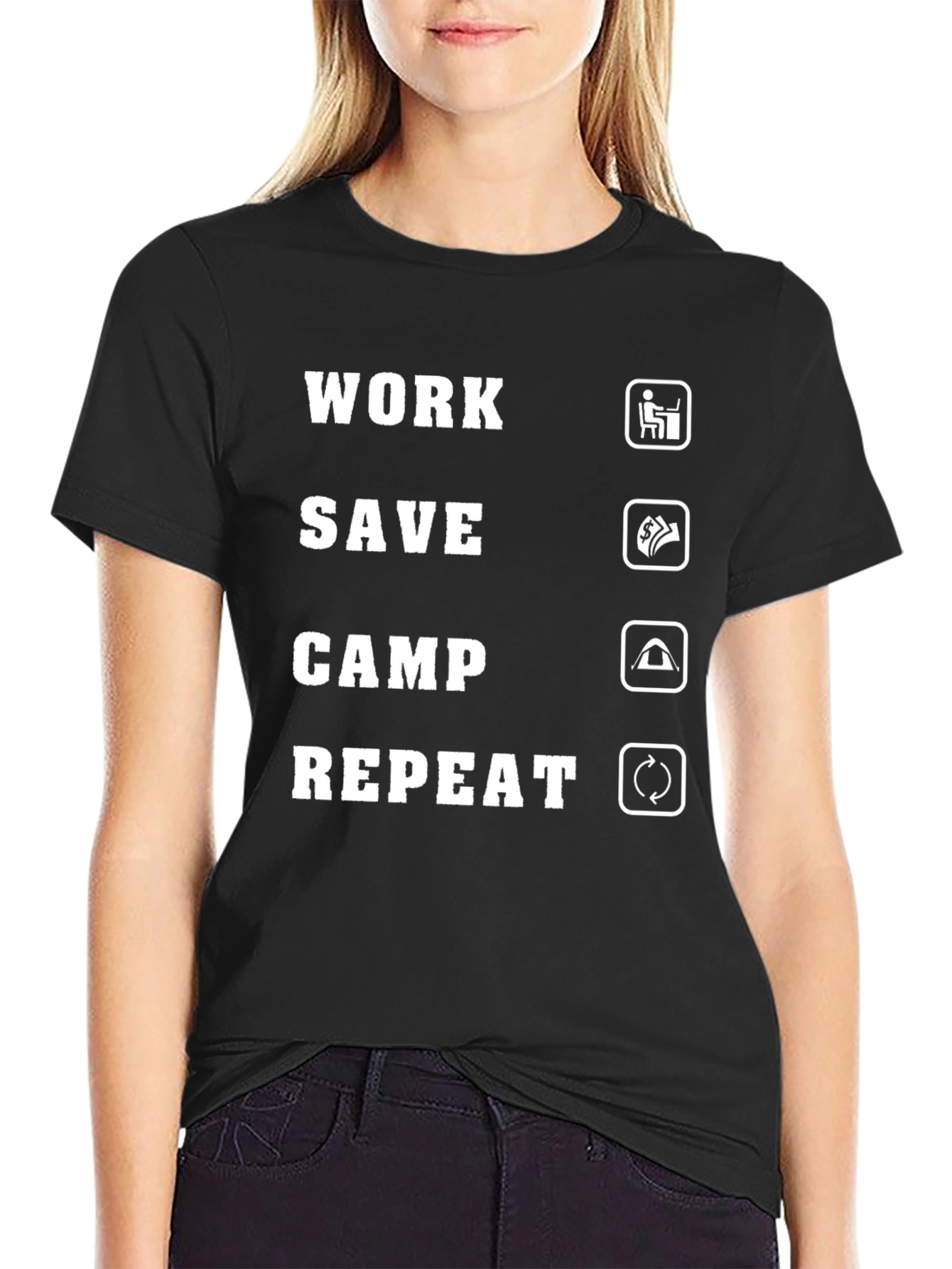 Camiseta Hombre Work Save Camp Repeat