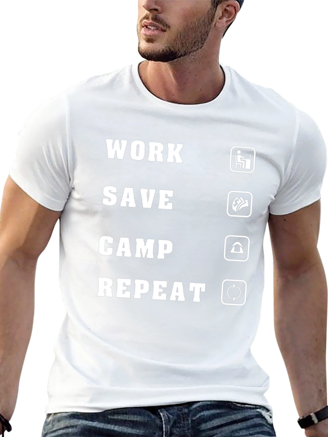 Camiseta Hombre Work Save Camp Repeat