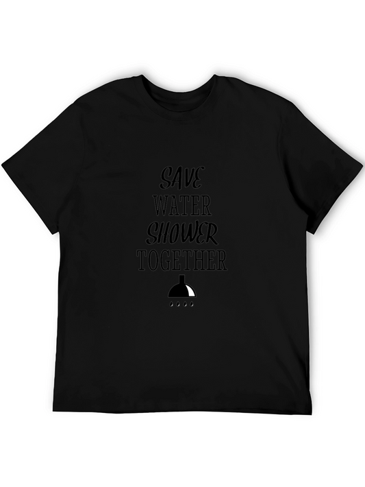 Camiseta Negra: Ahorra Agua Dúchate Juntos