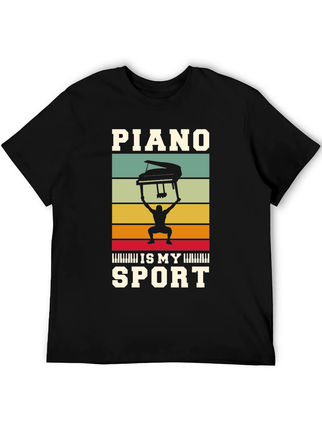 Camiseta Negra: Piano es mi deporte