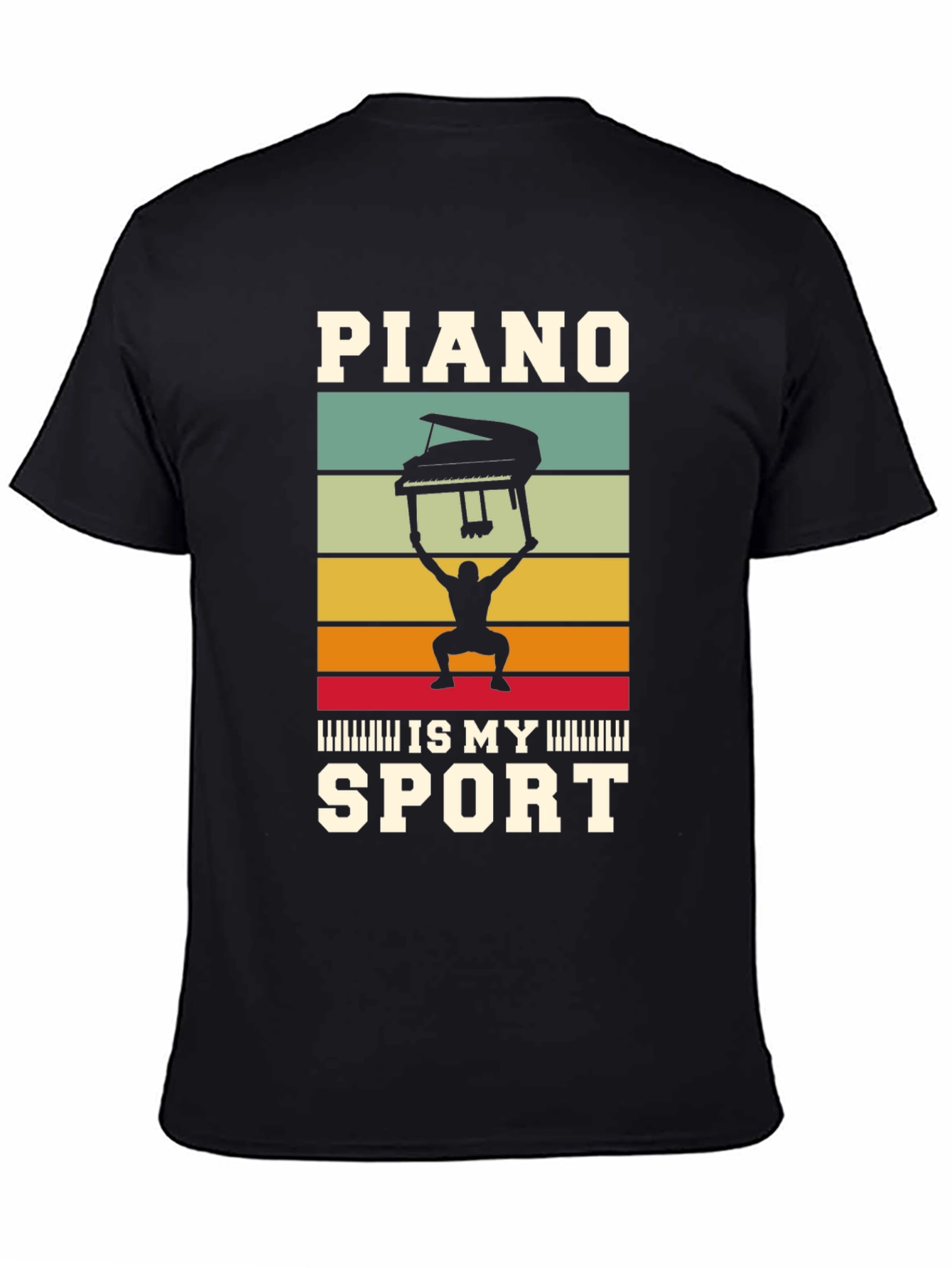 Camiseta Negra: Piano es mi deporte