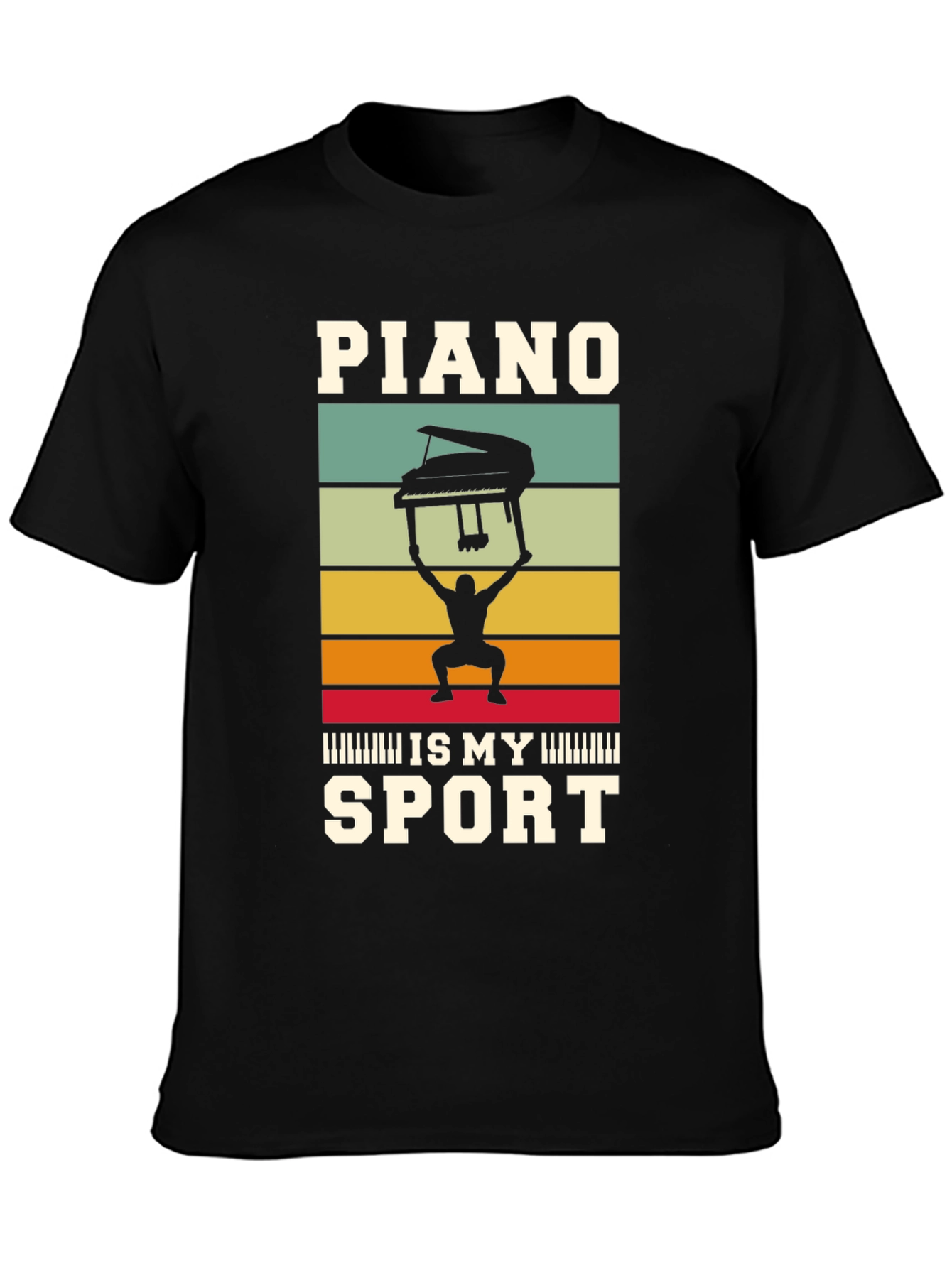 Camiseta Negra: Piano es mi deporte