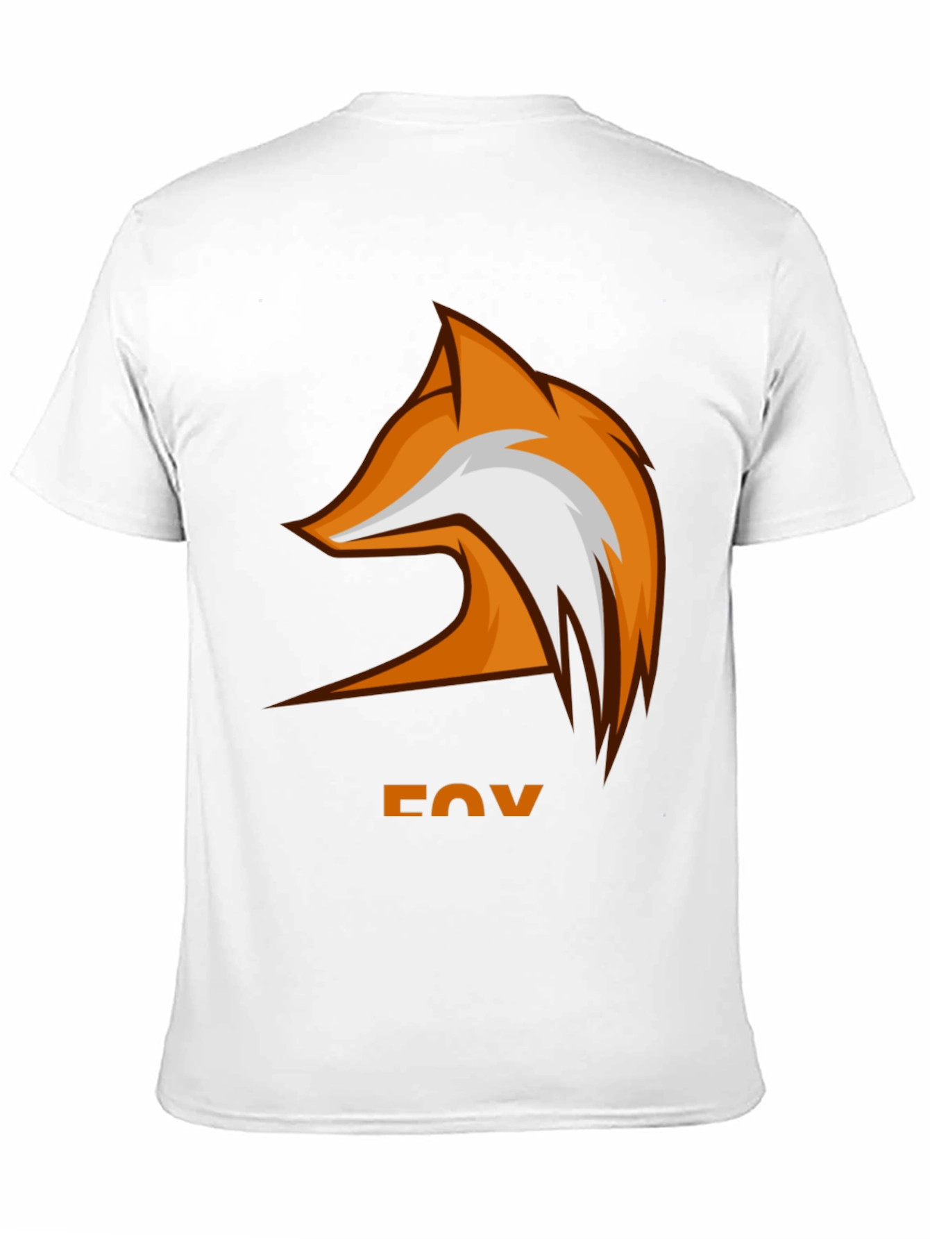 Camiseta Hombre Negra Diseño Zorro Naranja