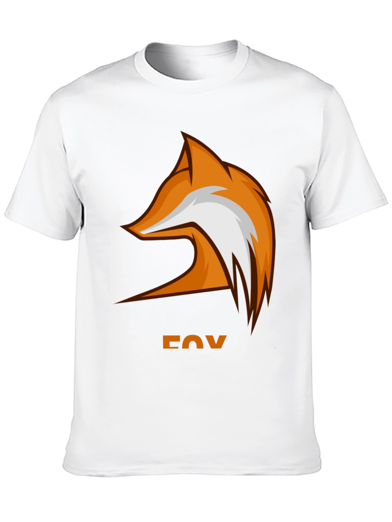 Camiseta Hombre Negra Diseño Zorro Naranja