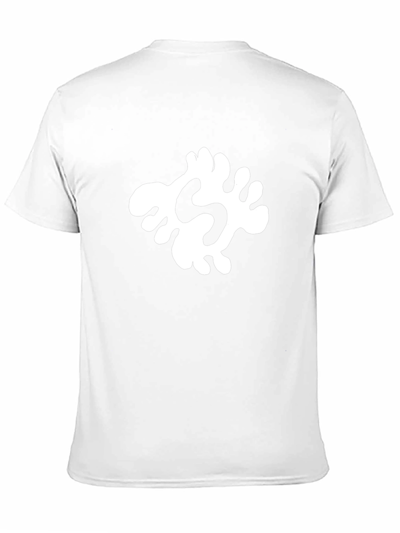 Camiseta Negra con Diseño Abstracto Blanco