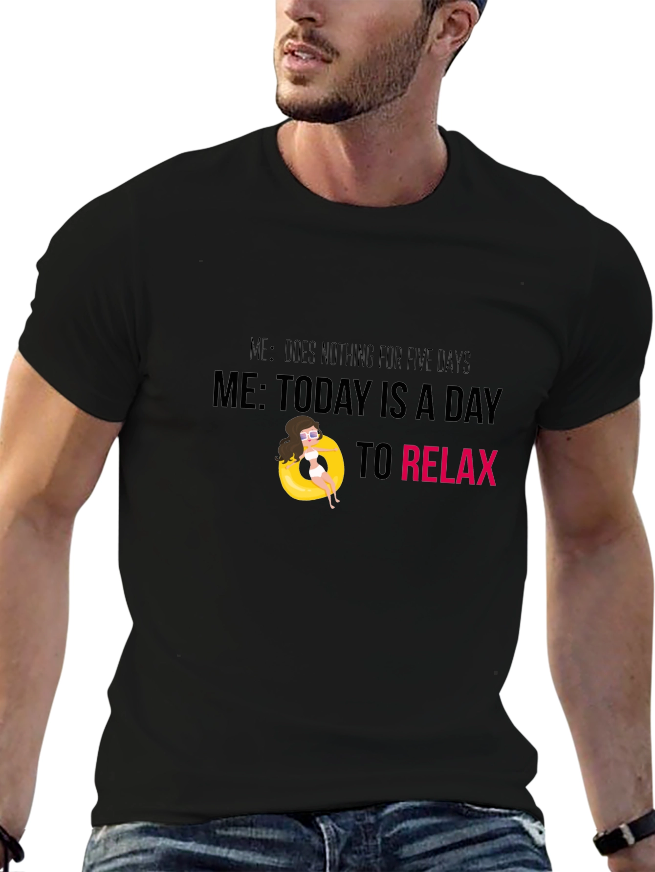 Camiseta Negra Relax - Día de Descanso