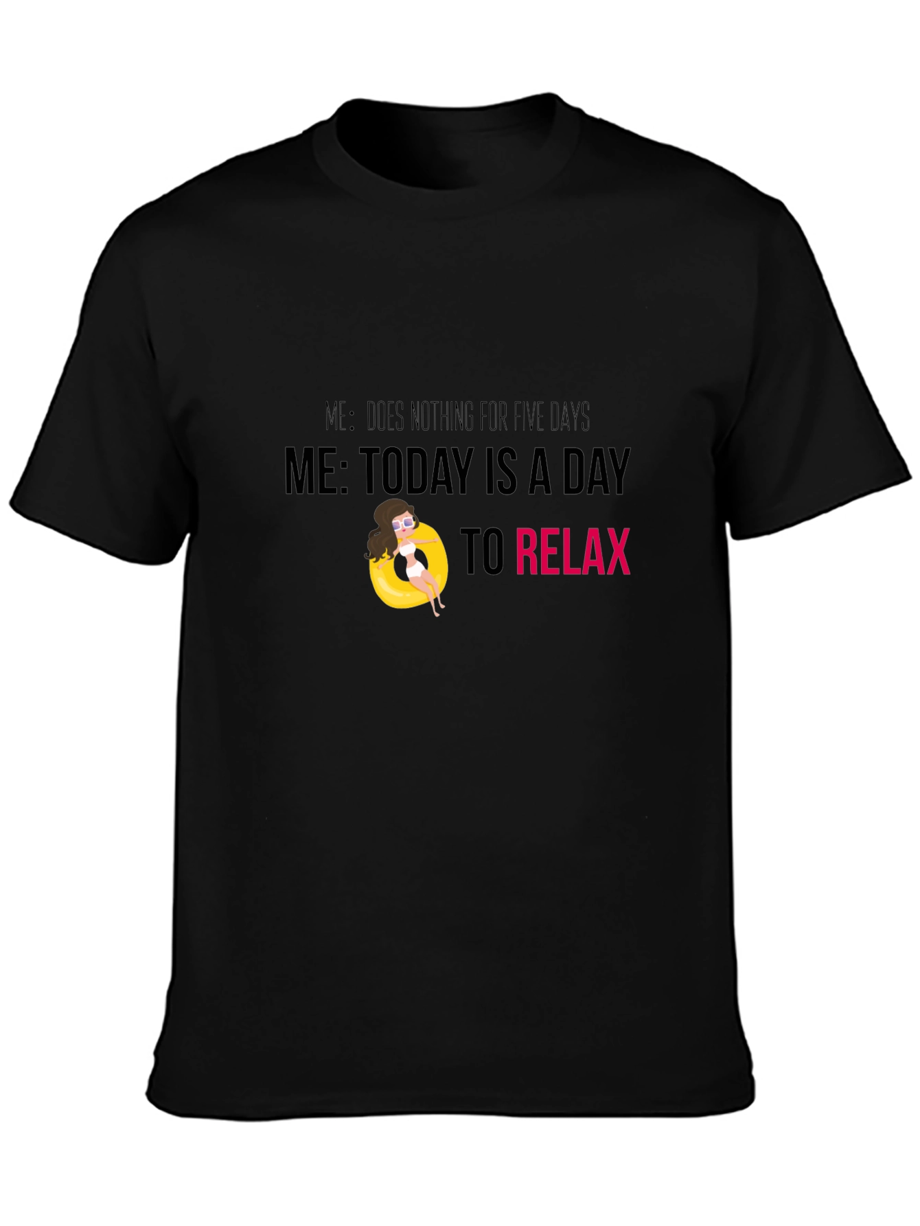 Camiseta Negra Relax - Día de Descanso