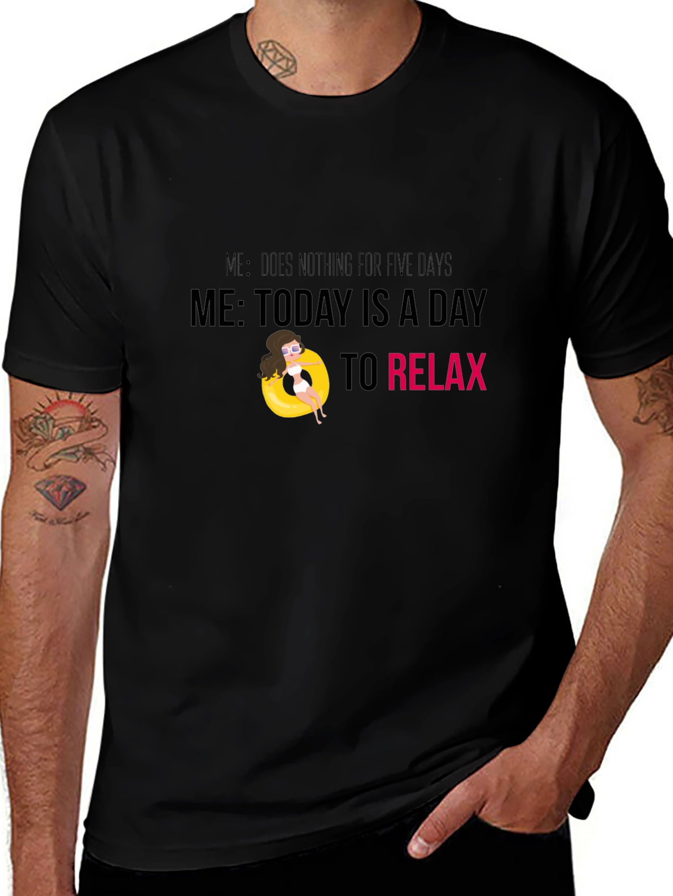 Camiseta Negra Relax - Día de Descanso